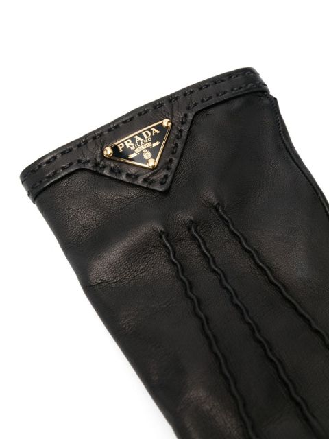 Prada triangle-logo gloves - Black - zdjęcie produktu nr 2