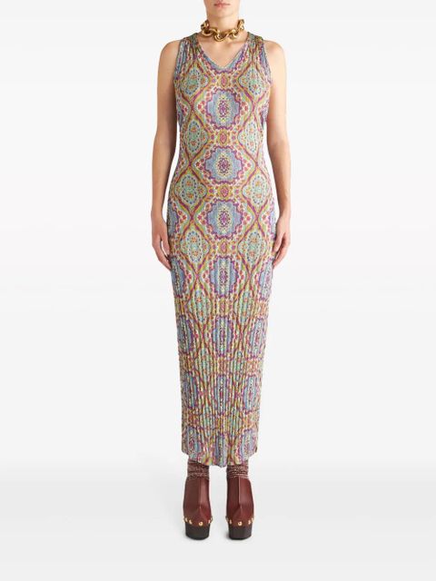 ETRO medallion-print pleated midi-dress - Blue - zdjęcie produktu nr 2