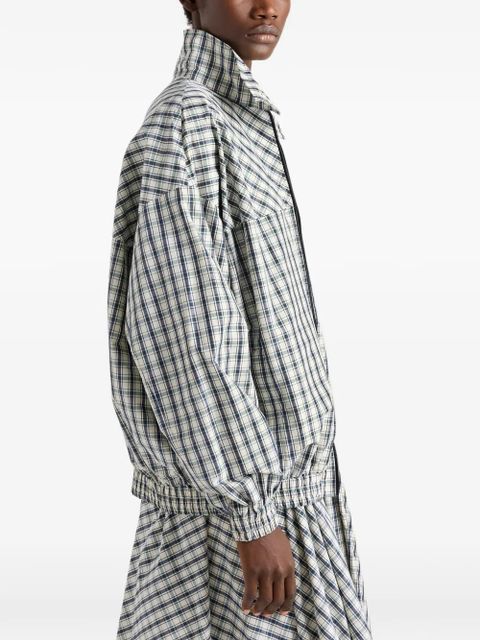 Prada checked collar blouson jacket - Neutrals