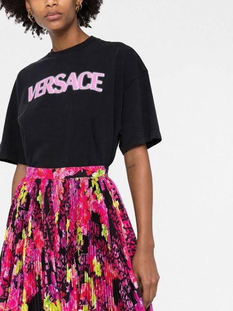 Versace logo-print cotton T-shirt - Black
