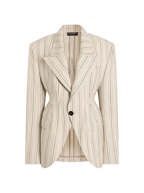 Dolce & Gabbana single-breasted jacket in regimental pinstripe - Neutrals - zdjęcie produktu nr 1