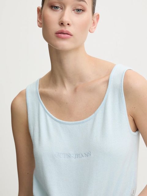 Guess Jeans top z domieszką jedwabiu