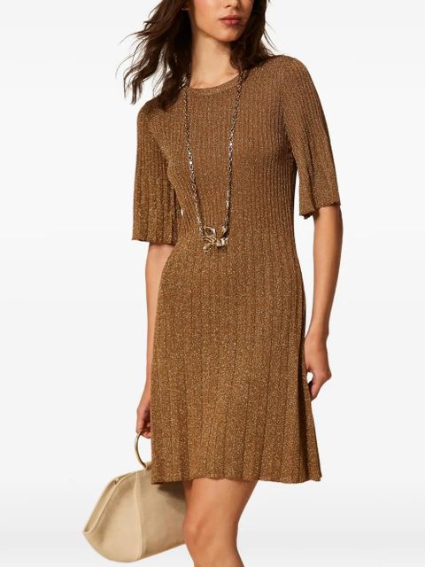 TWINSET lurex knitted dress - Brown - zdjęcie produktu nr 2