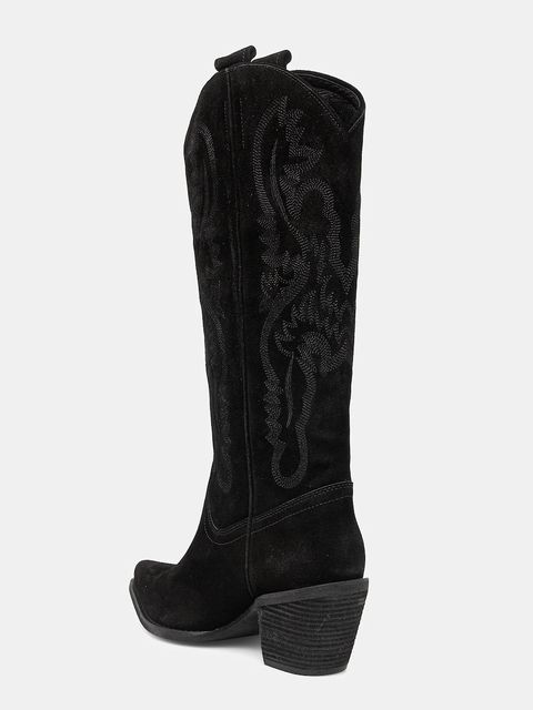 Jeffrey Campbell kowbojki zamszowe RANCHER-K kolor czarny na słupku 52236-L10