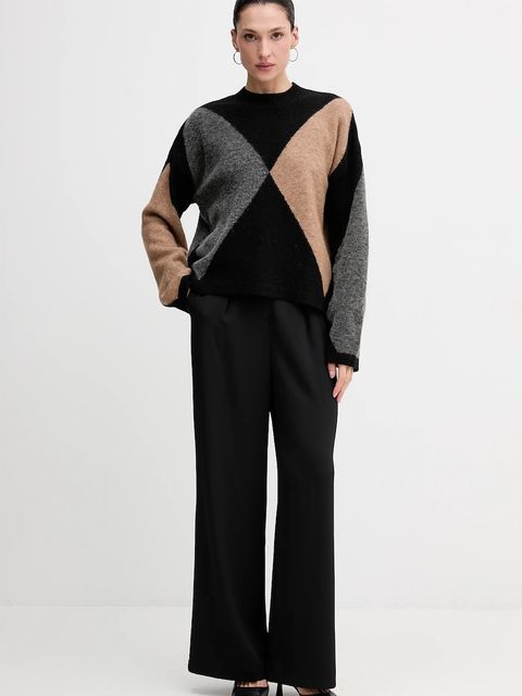 Barbour sweter z dodatkiem wełny SABRINA damski kolor czarny LKN1678