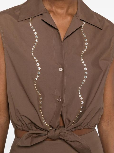 SANDRO tie-detail shirt - Brown