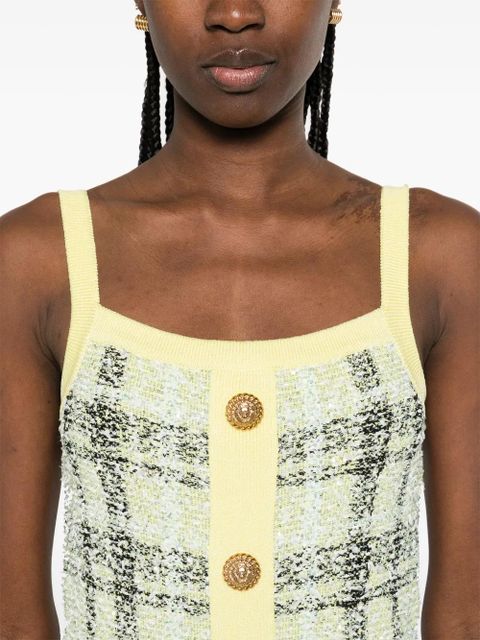 Balmain buttoned mini dress - Yellow