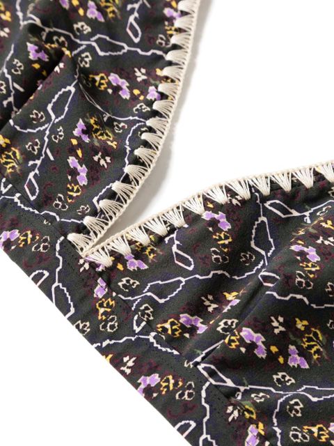 ISABEL MARANT Solange floral-print bikini top - Black