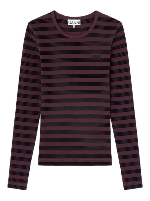 GANNI striped top - Brown - zdjęcie produktu nr 1
