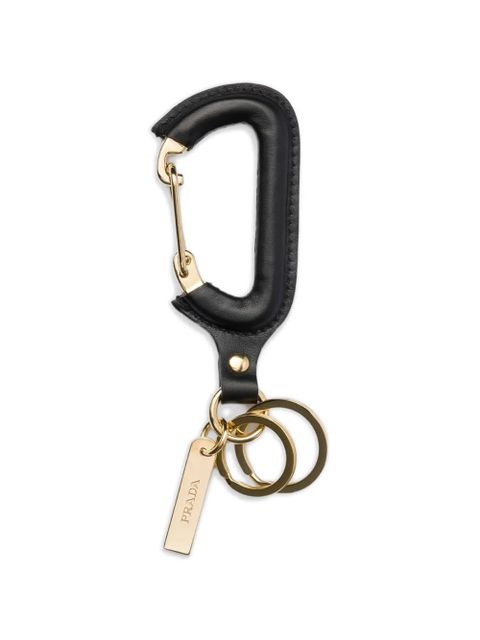 Prada logo-engraved ring keychain - Black - zdjęcie produktu nr 1