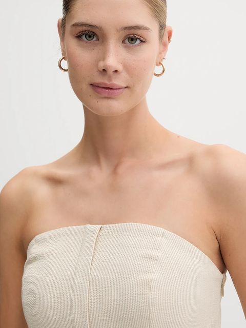 Dkny bluzka damska kolor beżowy UD5JS043