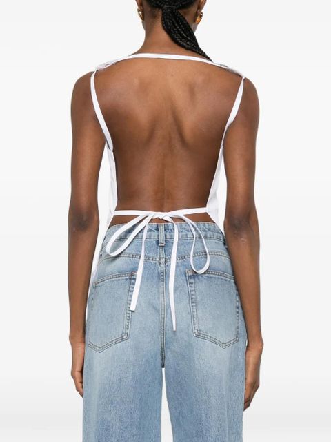 Róhe open-back crushed top - White