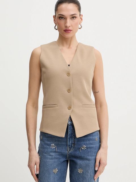 Weekend Max Mara kamizelka POGGIO kolor beżowy jednorzędowa 2615911021600 - zdjęcie produktu nr 1