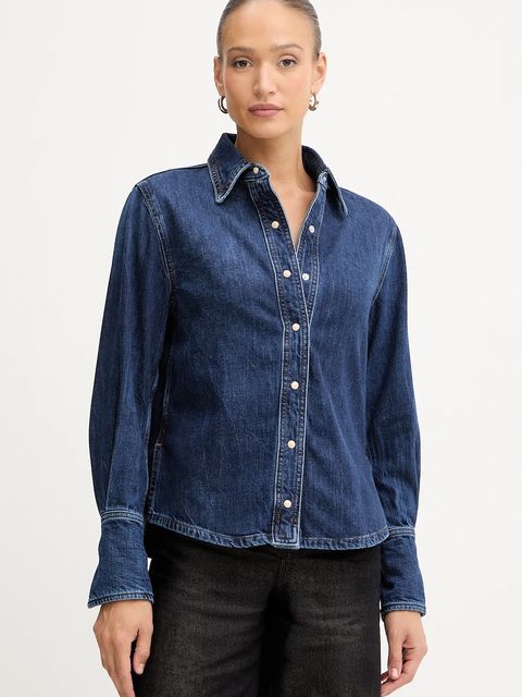 BOSS Orange koszula jeansowa damska kolor niebieski regular z kołnierzykiem klasycznym 50553905 - zdjęcie produktu nr 1