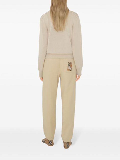 Burberry check-label cotton track pants - Neutrals