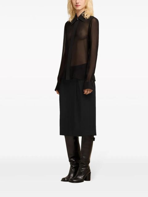 AMI Paris sheer silk shirt - Black - zdjęcie produktu nr 2