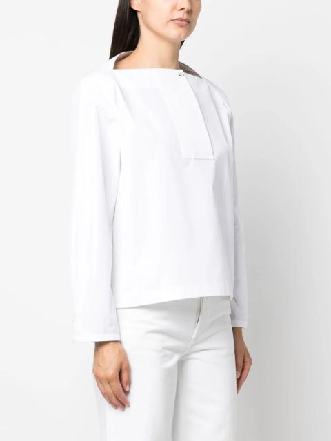 Jil Sander long-sleeved cotton blouse - White
