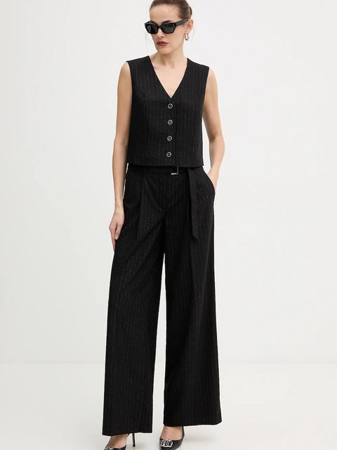 Guess spodnie ZANITA damskie kolor czarny szerokie high waist W5BB13 W2422 - zdjęcie produktu nr 2