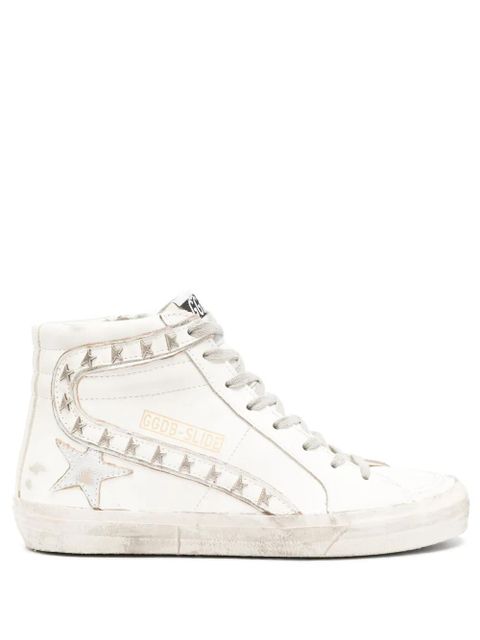 Golden Goose Slide high-top leather sneakers - White - zdjęcie produktu nr 1