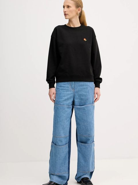 Kenzo bluza bawełniana damska kolor czarny gładka FF52SW1874MF.99J