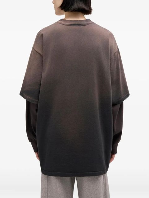 GANNI logo-detail layered sweatshirt - Brown
