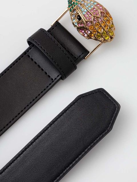 Kurt Geiger London pasek skórzany damski kolor czarny - zdjęcie produktu nr 2