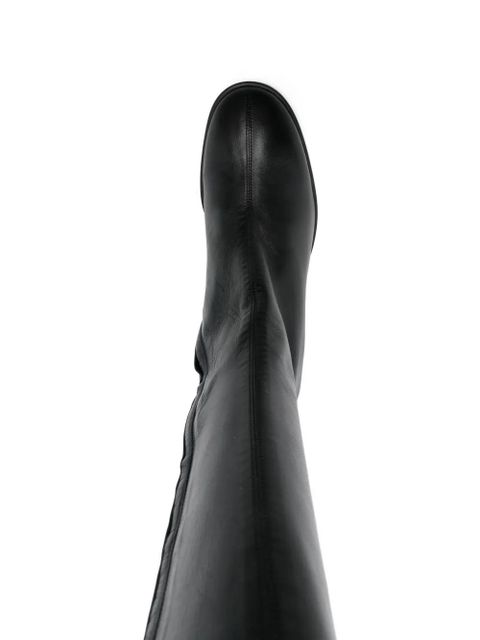 Aeyde Ariana nappa-leather block-heel boots - Black