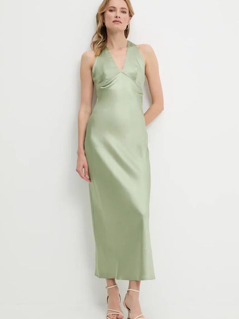 Answear.LAB sukienka kolor zielony maxi dopasowana - zdjęcie produktu nr 1