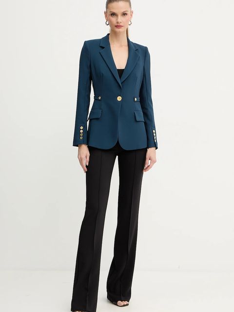 Elisabetta Franchi marynarka kolor granatowy jednorzędowa gładka GI17556E2