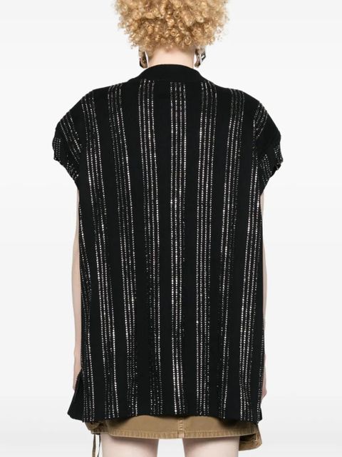 The Attico Laurie crystal-embellished T-shirt - Black