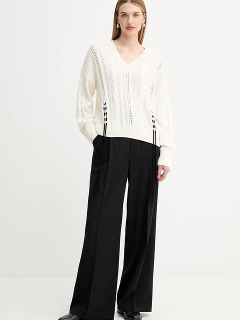 BOSS Orange sweter bawełniany damski kolor beżowy 50545875 - zdjęcie produktu nr 2