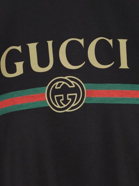 Gucci cotton jersey and silk t-shirt - Black