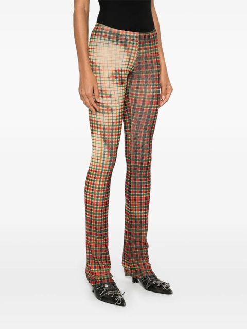 Jean Paul Gaultier tartan face-motif leggings - Red