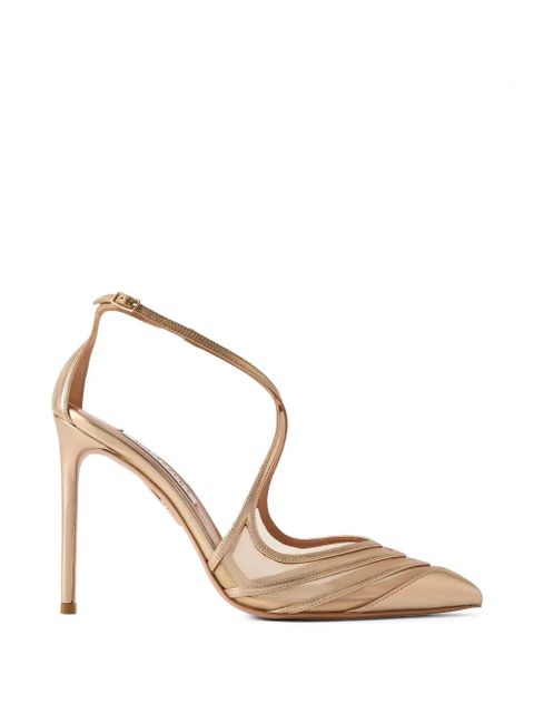 Aquazzura t-strap leather pumps - Pink - zdjęcie produktu nr 1