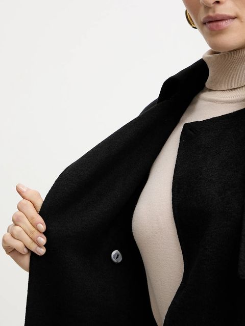 Silvian Heach płaszcz z wełną GONZALEZ kolor czarny GPA25162CP