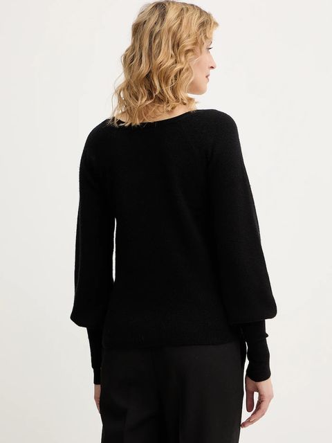 Twinset sweter z dodatkiem wełny damski kolor czarny 252TT3392 - zdjęcie produktu nr 2