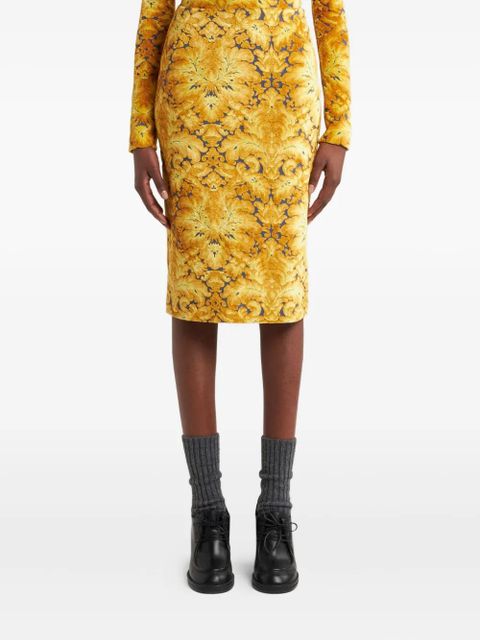 ETRO chenille jacquard midi skirt - Yellow