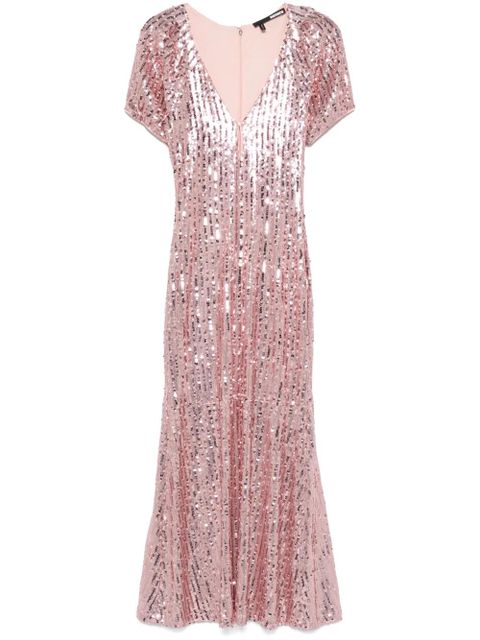 ROTATE BIRGER CHRISTENSEN sequin-embellished V-neck midi dress - Pink - zdjęcie produktu nr 1