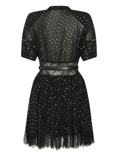 Self-Portrait lace belted midi dress - Black - zdjęcie produktu nr 2