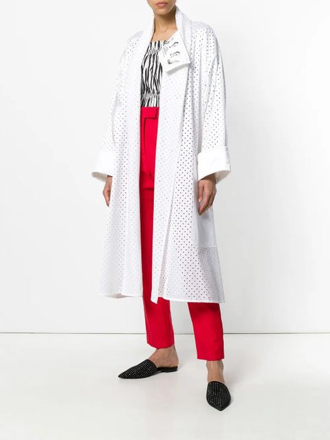 PUCCI eyelet-embellished oversized coat - White - zdjęcie produktu nr 2