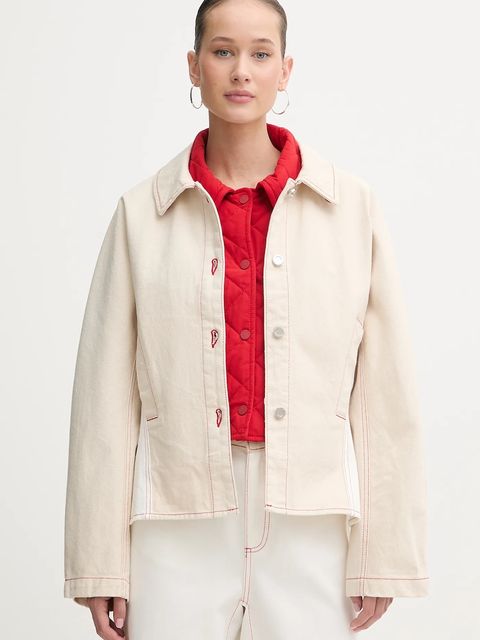 Stine Goya kurtka jeansowa kolor beżowy przejściowa SG-PS26-O007-2453 - zdjęcie produktu nr 1