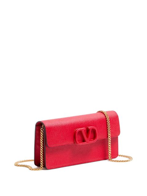 Valentino Garavani logo-plaque chain wallet - Red