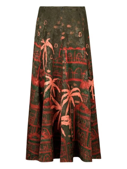 Johanna Ortiz Encanto De Isla printed maxi skirt - Green - zdjęcie produktu nr 2