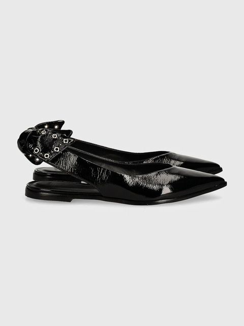 Answear.LAB baleriny skórzane kolor czarny z odkrytą piętą