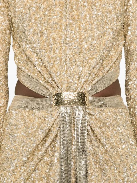 Rabanne sequin-embellished maxi dress - Gold