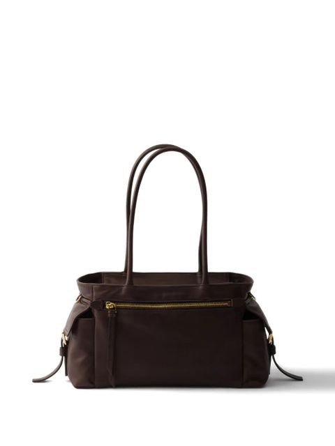 Prada medium Explore leather tote bag - Brown