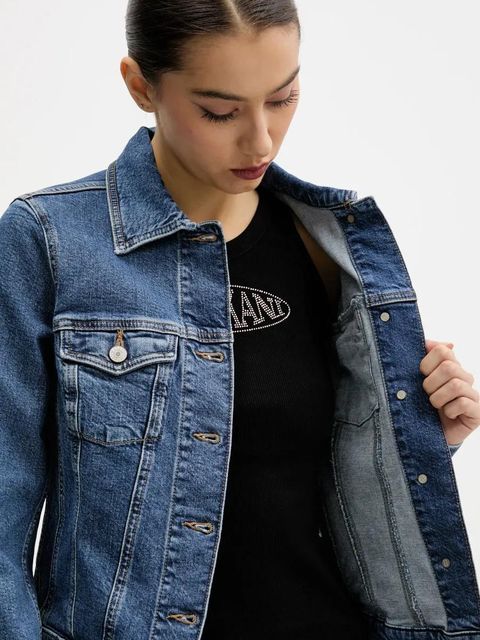 Tommy Jeans kurtka jeansowa kolor niebieski przejściowa DW0DW20120