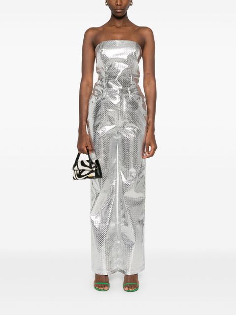 ROTATE BIRGER CHRISTENSEN braided straight-leg trousers - Grey