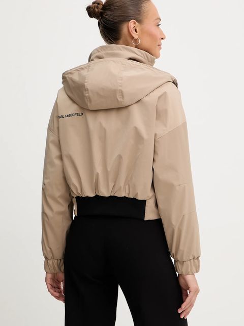 Karl Lagerfeld kurtka IKON kolor beżowy przejściowa LWEMP606