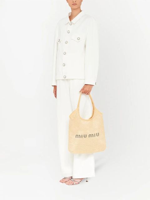 Miu Miu logo-print tote bag - Neutrals - zdjęcie produktu nr 2